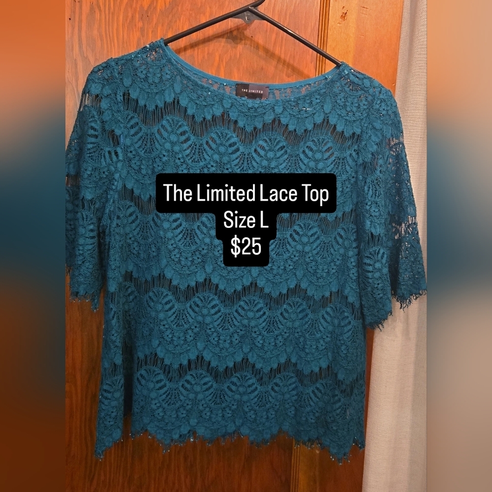 The Limited Turquoise Lace Blouse
